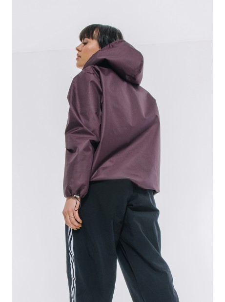 Burgundy anorak wind jacket