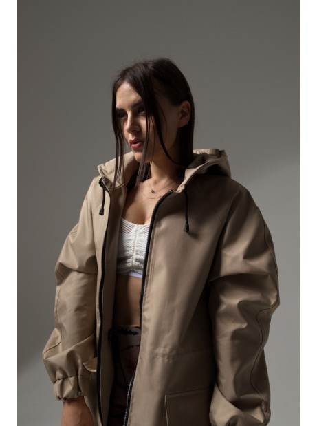Mocca beige parka jacket / coat