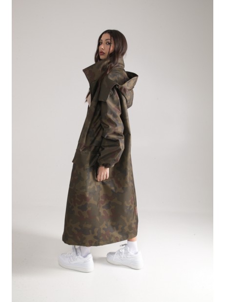 Longline Hoodie Oversize parka in camo