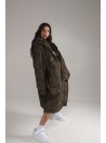 Płaszcz Longline Hoodie oversize camo