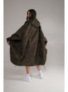 Płaszcz Longline Hoodie oversize camo