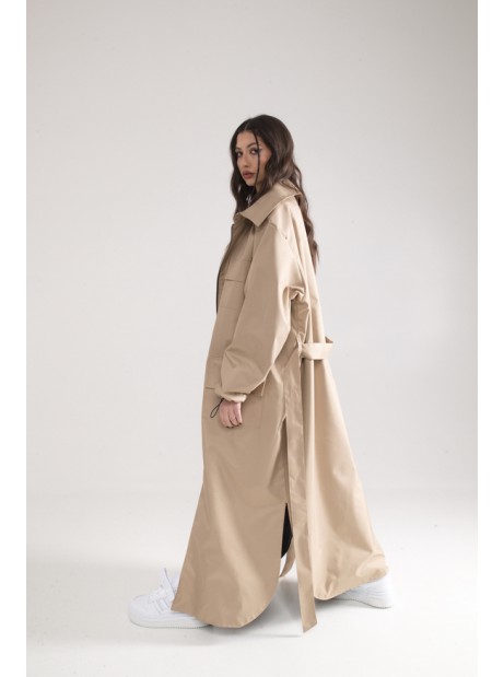 Parka Longline Collar Oversize mocca