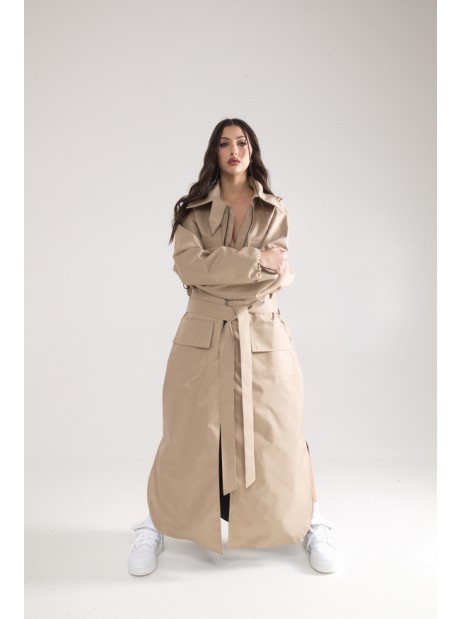 Parka Longline Collar Oversize mocca