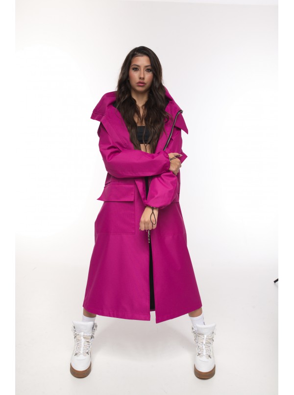 long pink parka