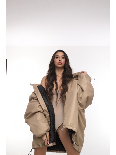 Bomber oversize jacket mocca