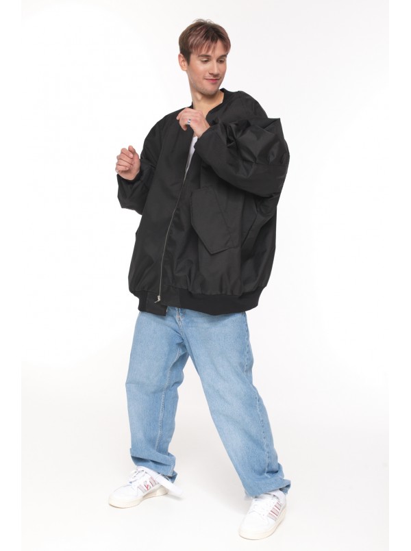 Men's Boxy Oversized Bomber Jacket | Boohoo UK