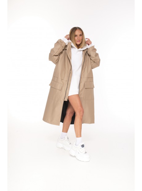 Parka Longline Hoodie Oversize mocca