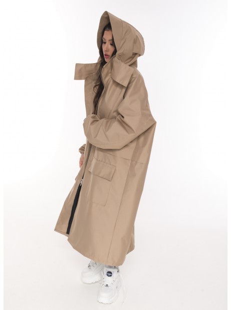 Parka Longline Hoodie Oversize mocca