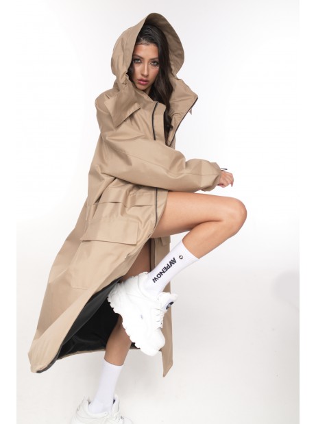 Parka Longline Hoodie Oversize mocca