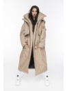 Parka Longline Collar Vest Oversize mocca