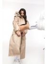 Parka Longline Collar Vest Oversize mocca