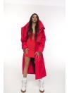 Parka Longline Collar Vest Oversize red