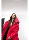 Parka Longline Collar Vest Oversize red