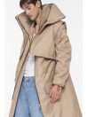 Parka Longline Collar Vest Oversize mocca