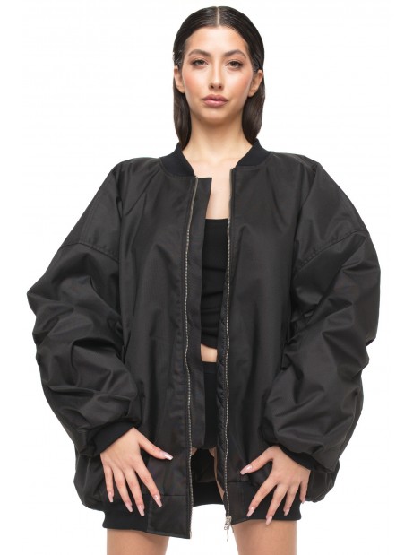 Bomber oversize jacket black