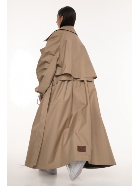 Coat / trench maxi oversize mocca