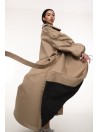 Coat / trench maxi oversize mocca