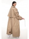 Coat / trench maxi oversize mocca