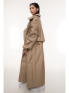 Coat / trench maxi oversize mocca