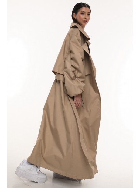 Coat / trench maxi oversize mocca