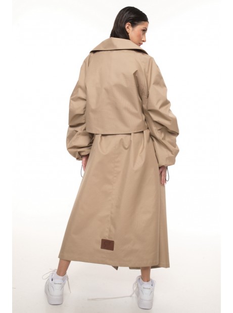 Coat / trench maxi oversize mocca