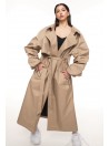 Coat / trench maxi oversize mocca