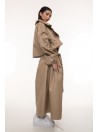 Coat / trench maxi oversize mocca