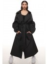 Oversize maxi trench coat in black