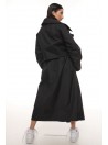 Oversize maxi trench coat in black