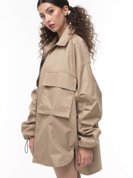 Kurtka koszulowa mocca oversize