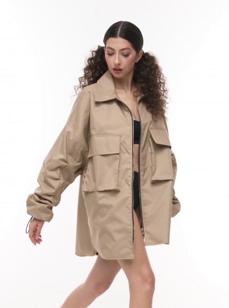 Kurtka koszulowa mocca oversize