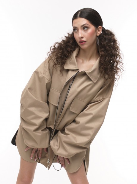 Kurtka koszulowa mocca oversize