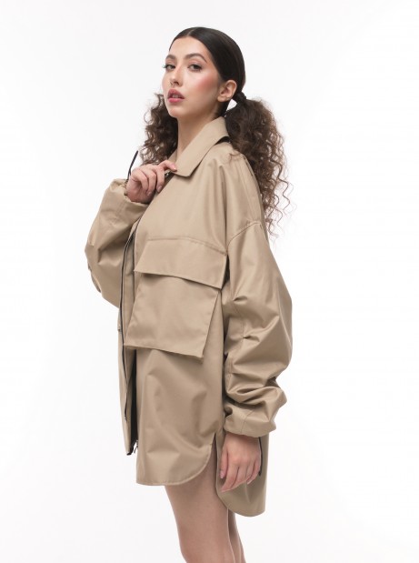 Kurtka koszulowa mocca oversize