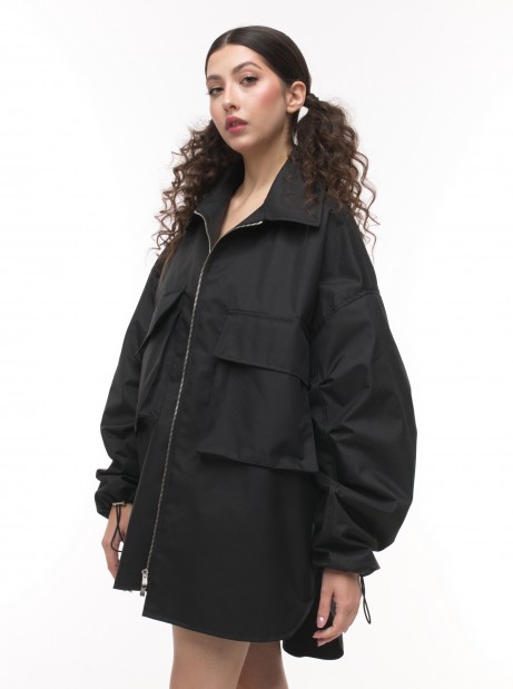 Black oversize shirt jacket