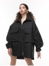 Black oversize shirt jacket