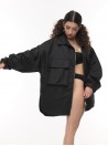 Black oversize shirt jacket