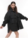 Black oversize shirt jacket