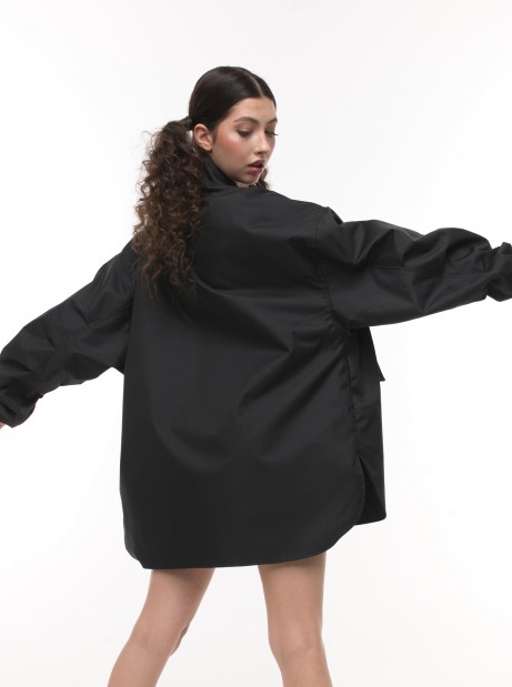 Black oversize shirt jacket