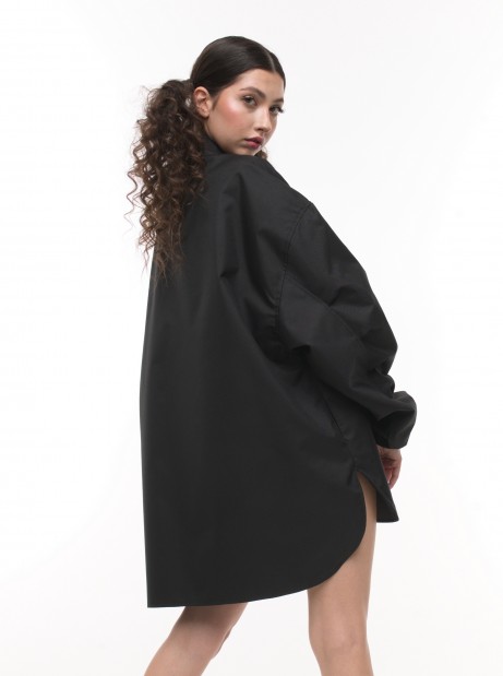 Black oversize shirt jacket