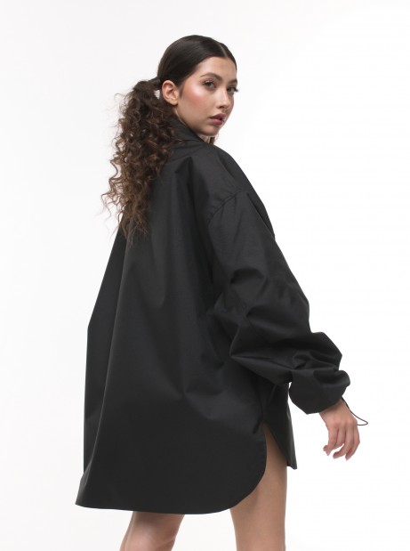 Black oversize shirt jacket