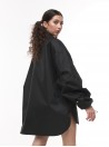 Black oversize shirt jacket