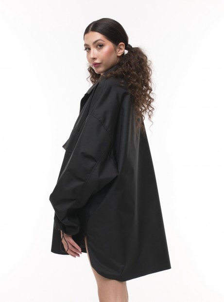 Black oversize shirt jacket