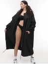 Black oversize bomber maxi coat