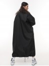 Black oversize bomber maxi coat