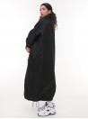 Black oversize bomber maxi coat