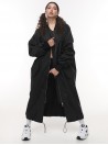 Black oversize bomber maxi coat