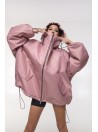 Bomber hoodie oversize dusty pink jacket