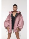 Bomber hoodie oversize dusty pink jacket