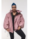 Kurtka bomber hoodie oversize dusty pink