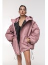 Bomber hoodie oversize dusty pink jacket